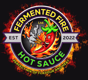 A flaming logo for Fermented Fire